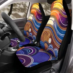 Aboriginal Dot Painting Car Seat Cover Ocean Journey Blue