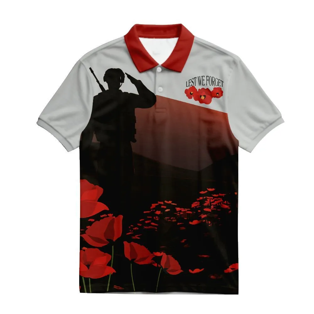 Lest We Forget Polo Shirt Lest We Forget Red Poppy