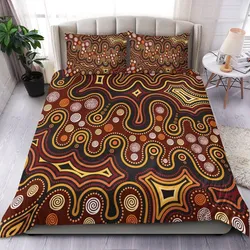 Aboriginal Bedding Set - Aboriginal Dot Painting Depicting Connection Concept