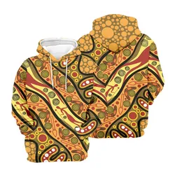Aboriginal Dot Painting Men's Hoodie Hunting Journey Ochre Zip Up Hoodie