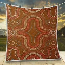 Aboriginal Dot Painting Quilt Red Earth Paths