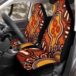 Aboriginal Dot Painting Car Seat Cover Hand Prints Red