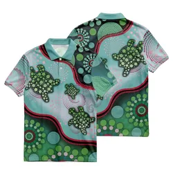 Aboriginal Dot Painting Polo Shirt Turtle Dot Jade Green