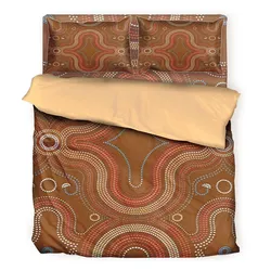 Aboriginal Dot Painting Bedding Sets Red Earth Paths