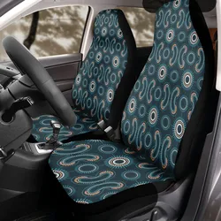 Aboriginal Dot Painting Car Seat Cover Boomerang Pattren Navy Blue