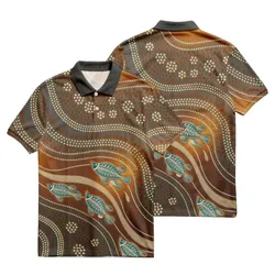Aboriginal Dot Painting Polo Shirt Fish Rarrk