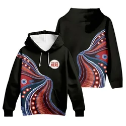 Aboriginal Dot Painting Custom Logo Hoodie Running Water Red Blue Zip Up Hoodie