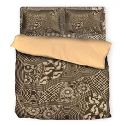 Aboriginal Rarrk Bedding Set Pathways Beige