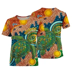 Aboriginal Dot Painting Women T-Shirt Green Sea Turtle NAIDOC Week 2026