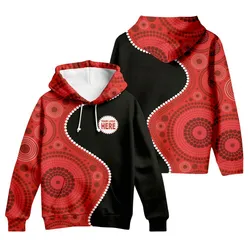 Aboriginal Dot Painting Custom Logo Hoodie Campsite Red Zip Up Hoodie
