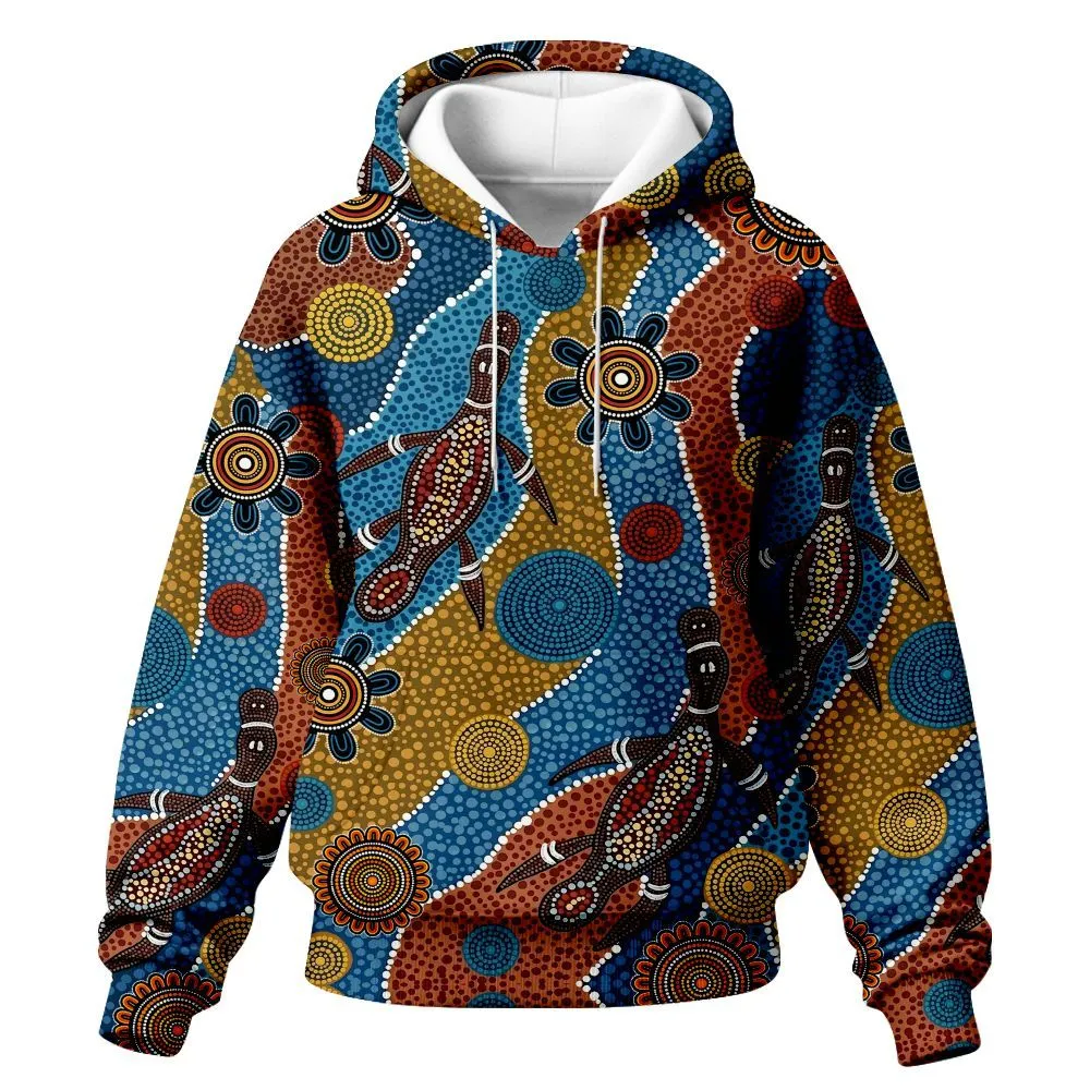 Aboriginal Dot Painting Women's Hoodie NAIDOC 2026 Platypus Dot Zip Up Hoodie