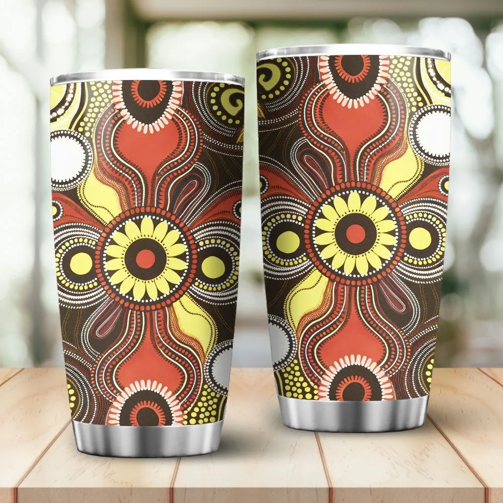 Aboriginal Dot Painting Tumbler Red Earth