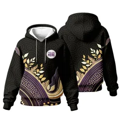 Aboriginal Dot Painting Custom Logo Women's Hoodie Running Waterhole Purple Urban Zip Up Hoodie