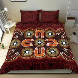 ABoriginal Bedding Set - Aboriginal Dot Painting Flowers Style