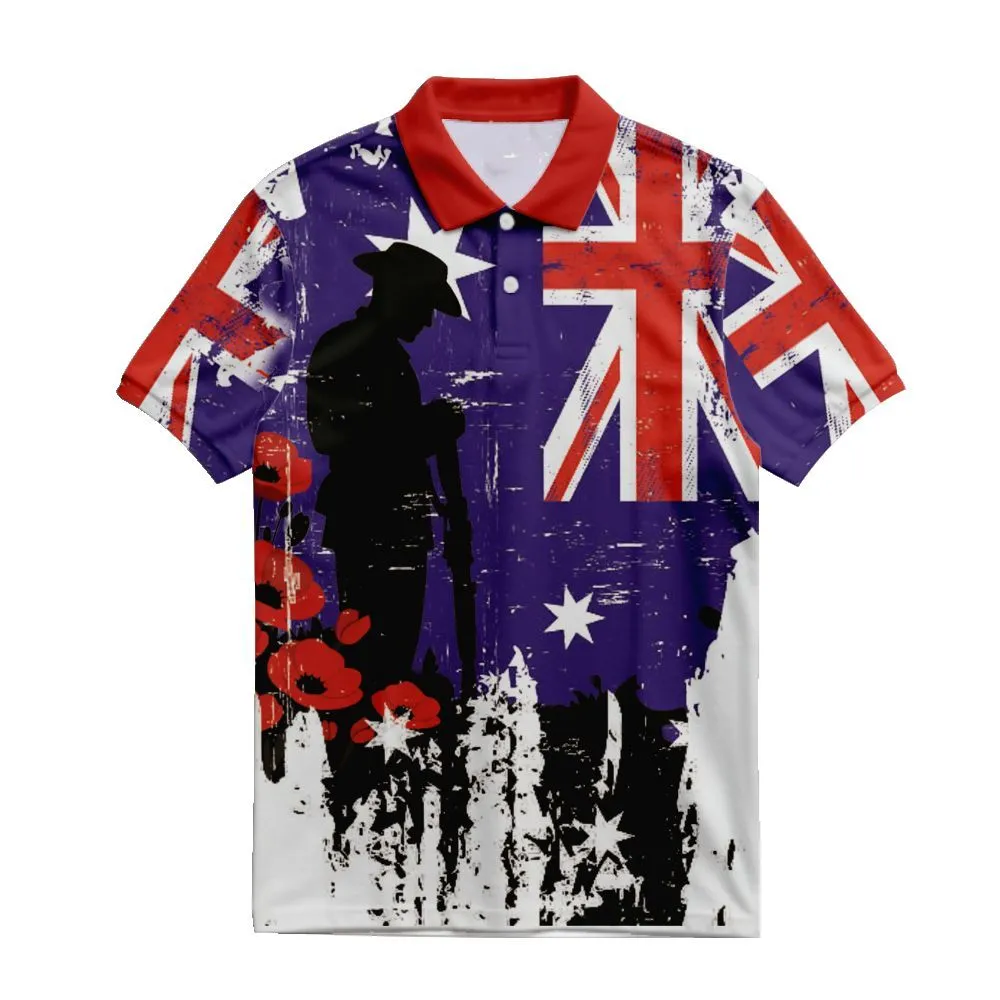 Lest We Forget Polo Shirt Flag Australia