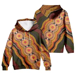 Aboriginal Dot Painting Hoodie Flowlines Rust Zip Up Hoodie