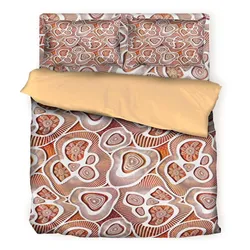 Aboriginal Rarrk Bedding Set Meeting Place White