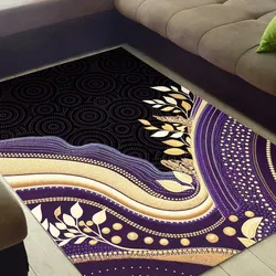 Aboriginal Dot Painting Carpet Rug Running Waterhole Purple Urban
