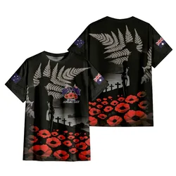 Lest We Forget T-Shirt Australia Flag Red Poppy