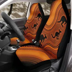 Aboriginal Dot Painting Car Seat Cover Kangaroo Burnt Orange
