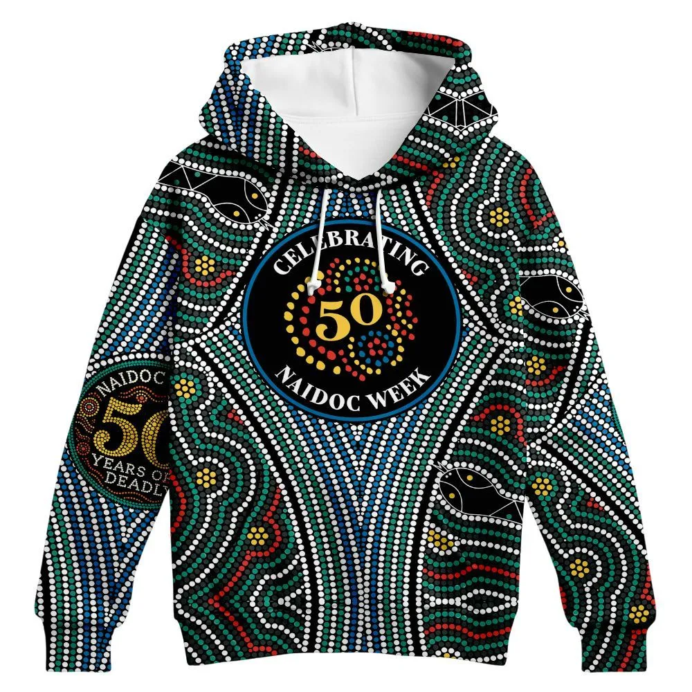 Aboriginal Dot Painting Hoodie 50 Years Of Deadly Zip Up Hoodie