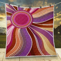 Aboriginal Dot Painting Quilt Waterpath Magenta
