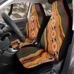 Aboriginal Dot Painting Car Seat Cover Flowlines Rust