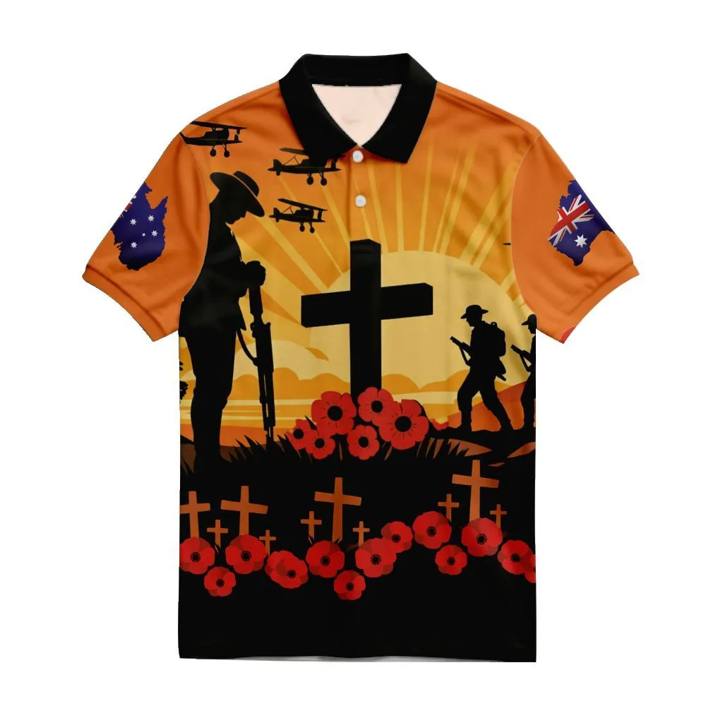 Lest We Forget Polo Shirt Soldier Memorial Australia