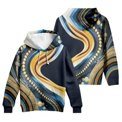 Aboriginal Urban Hoodie Rivers Of The Dreaming Blue Zip Up Hoodie