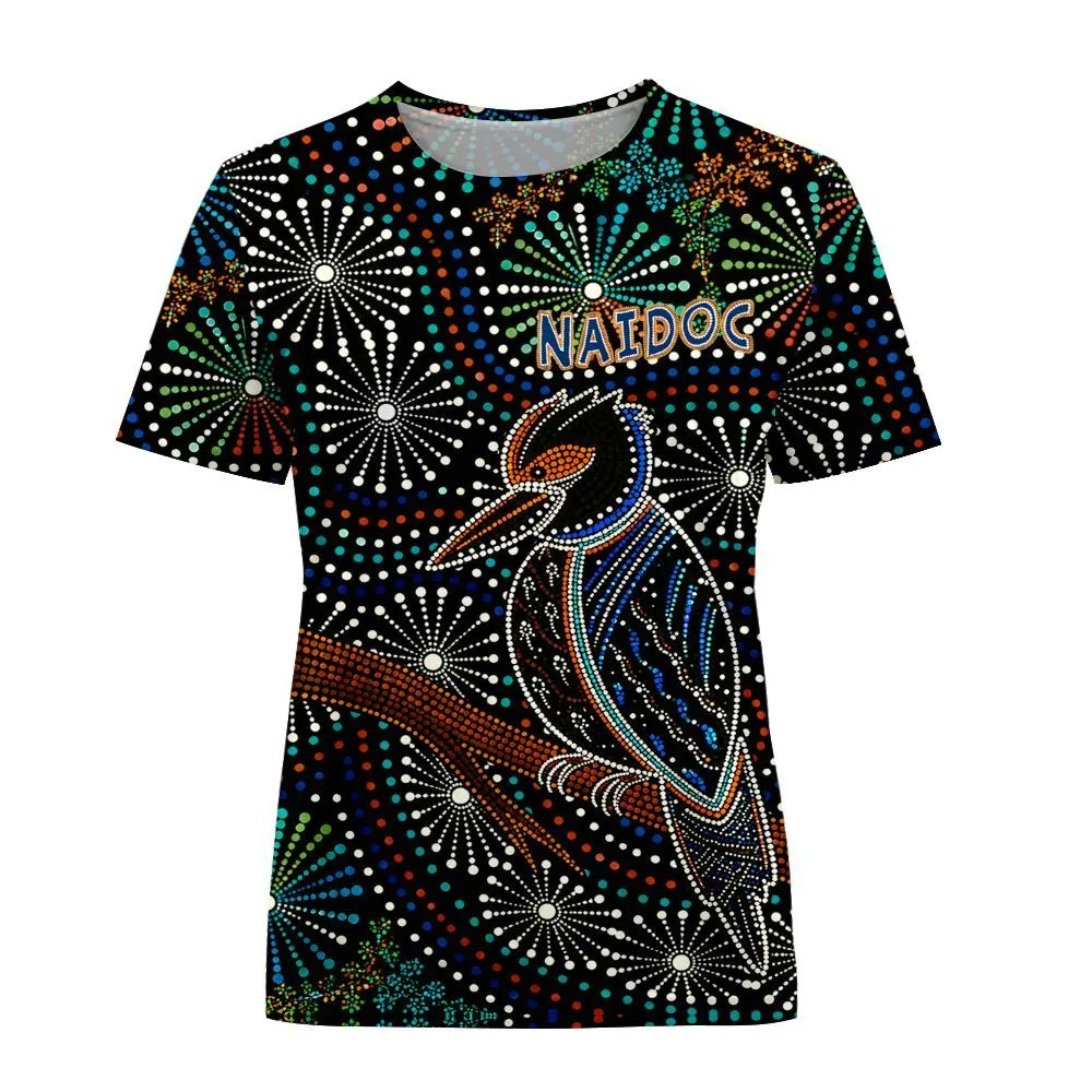 Aboriginal Dot Painting Women T-Shirt NAIDOC Spirit Kookaburra