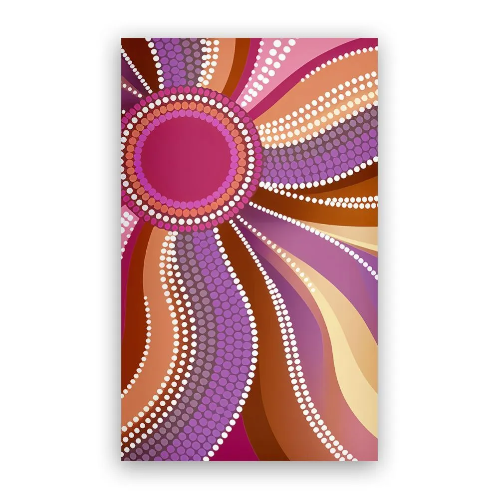 Aboriginal Dot Painting Carpet Rug Waterpath Magenta
