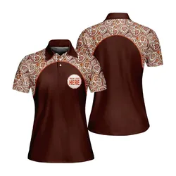 Aboriginal Rarrk Custom Logo Women Polo Shirt Meeting Place White