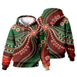 Aboriginal Dot Painting Women Hoodie Running Waterhole Red Green Zip Up Hoodie