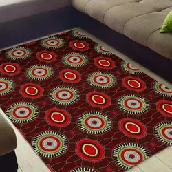Aboriginal Dot Painting Carpet Rug Sacred Connections Red