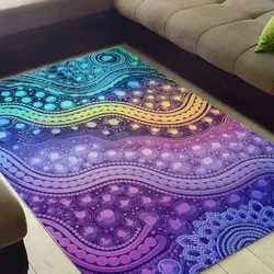 Aboriginal Dot Painting Carpet Rug Aurora Spirit