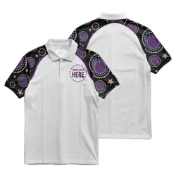 Aboriginal Dot Painting Custom Logo Polo Shirt Ocean Spirits Blue Purple Urban