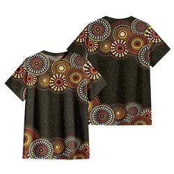 Aboriginal Dot Painting T-Shirt Campsite Yellow Red