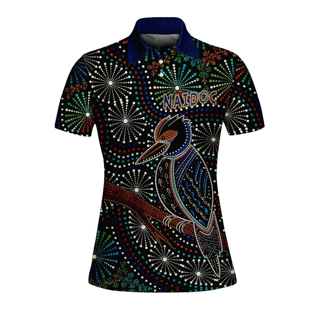 Aboriginal Dot Painting Women Polo Shirt NAIDOC Spirit Kookaburra