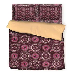 Aboriginal Dot Painting Bedding Set Waterhole Pattern Neon Pink Urban