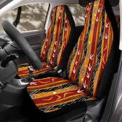 Aboriginal Rarrk Car Seat Cover Emu Hunting Ochre Orange