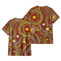 Aboriginal Dot Painting T-Shirt Circles Of Connection Red