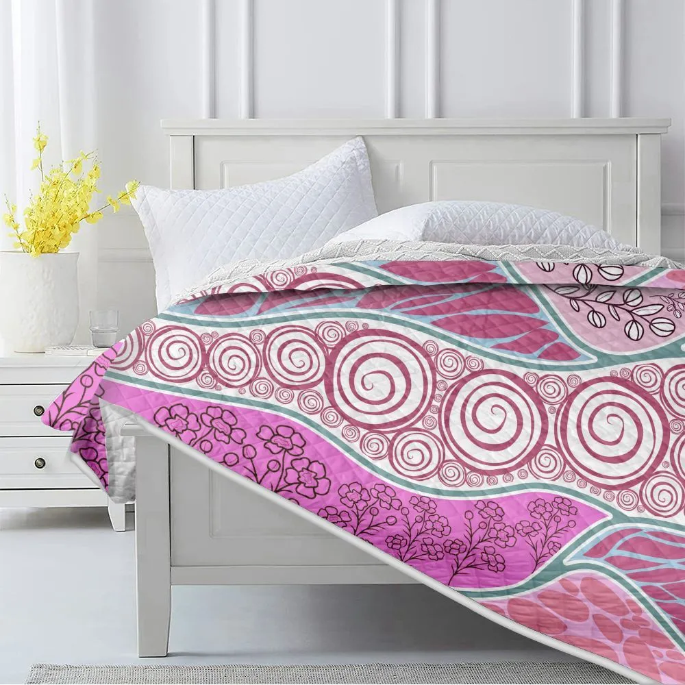 Aboriginal Urban Quilt Bush Plant Pink
