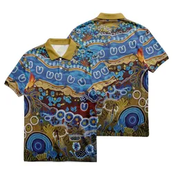 Aboriginal Urban Polo Shirt Gathering Place Blue