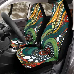 Aboriginal Dot Painting Car Seat Cover Waterhole Green