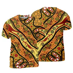 Aboriginal Dot Painting Men's T-Shirt Hunting Journey Ochre