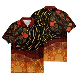 Aboriginal Dot Painting Polo Shirt Tree Red