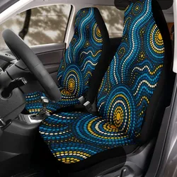 Aboriginal Dot Painting Car Seat Cover Running Water Royal Blue