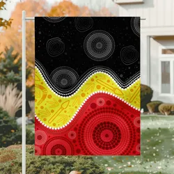 Aboriginal Dot Painting Garden Flag Red Earth Hunt