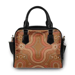 Aboriginal Dot Painting Shoulder Handbag Red Earth Paths