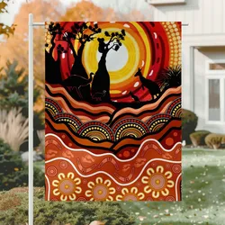 Aboriginal Urban Garden Flag Hunting Animals